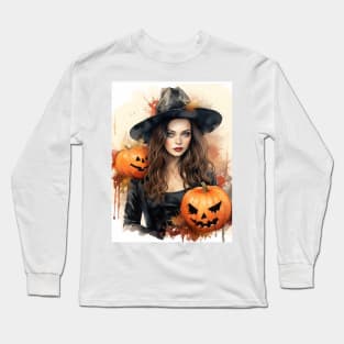 Halloween Spooky Fun Pattern #1 Long Sleeve T-Shirt